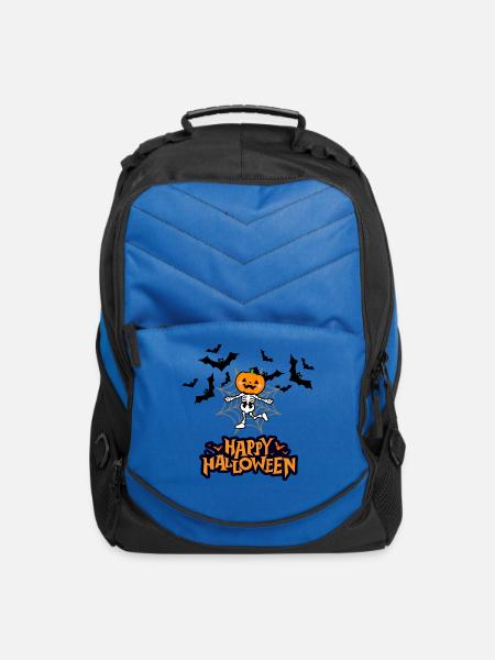 Pumpkin Skeleton Halloween Dance - Computer Backpack - royal blue