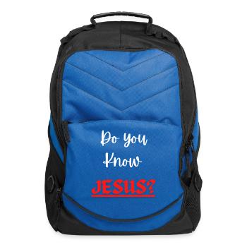 Do You Know Jesus - Computer Backpack - royal blue - Front