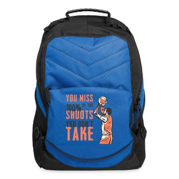 Take the Shot: Basketball Quote - Computer Backpack - royal blue - Front