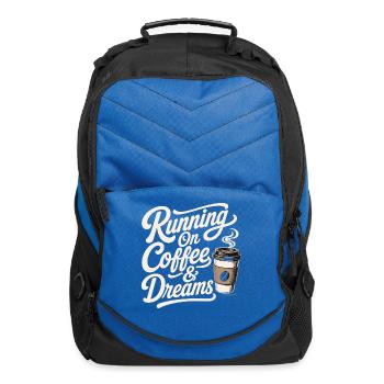 Running On Coffee & Dreams - Computer Backpack - royal blue - Front