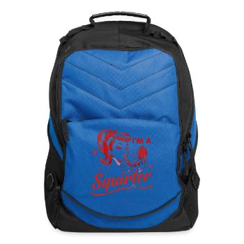Retro Pinup Lip Sip Art - Computer Backpack - royal blue - Front