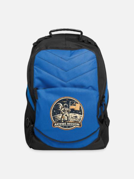 Artemis Moon Mission Patch - Computer Backpack - royal blue