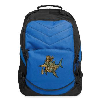 Steampunk Fish Lantern - Computer Backpack - royal blue - Front