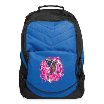 Koi Neon Splash Art - Computer Backpack - royal blue - Front