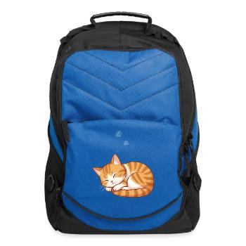  Dreaming Softly Chibi Cat Napping in Warmth - Computer Backpack - royal blue - Front