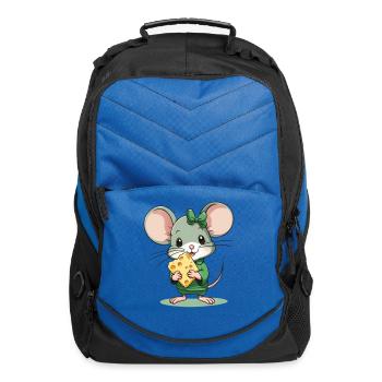 Cute mouse with cheese - Computer Backpack - royal blue - Front