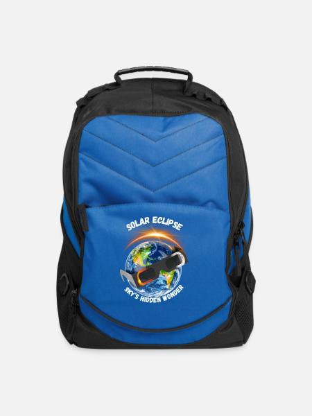 Celestial Dance: Solar Eclipse - Computer Backpack - royal blue