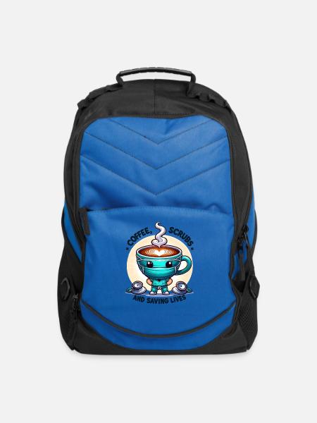 Coffee Scrubs & saving Lives - Computer Backpack - royal blue