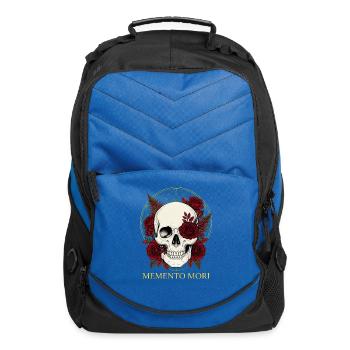 Memento Mori Skull with Roses - Computer Backpack - royal blue - Front