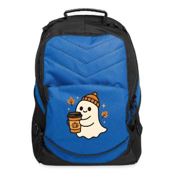 Autumn Ghost with Cozy Cup - Computer Backpack - royal blue - Front