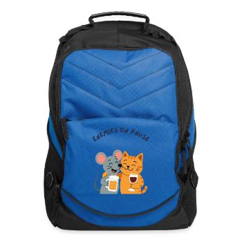 Cat and mouse friends - Computer Backpack - royal blue - Front
