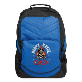 Heavy Metal Dad Skull Rock Hand Gift - Computer Backpack - royal blue - Front