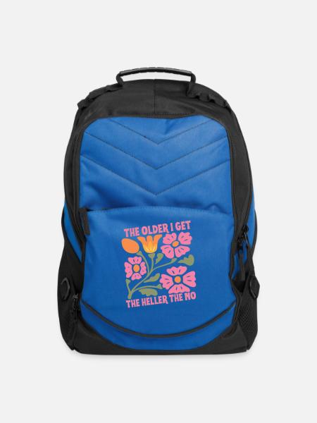 Older I Get Floral Quote - Computer Backpack - royal blue