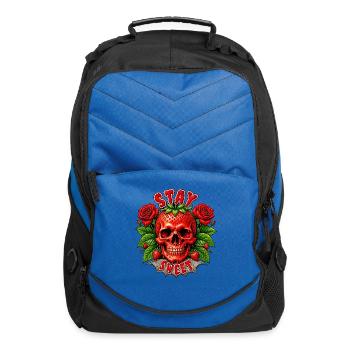 Stay Sweet Skull Strawberry Roses - Computer Backpack - royal blue - Front