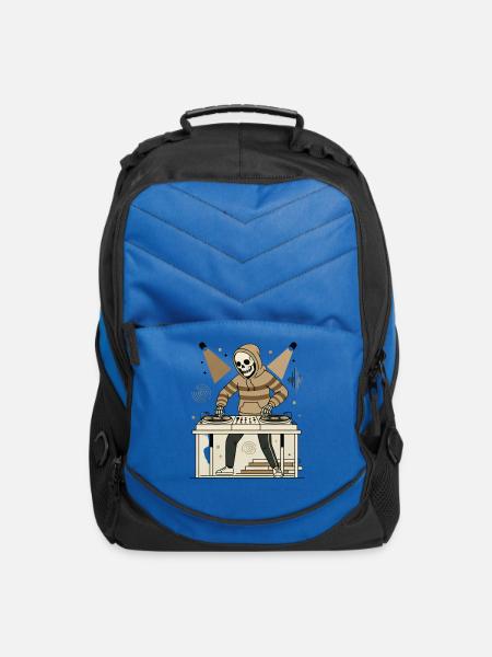 Skeleton DJ Hoodie Beat - Computer Backpack - royal blue