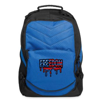 Freedom Drip American Flag - Computer Backpack - royal blue - Front