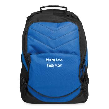 Religious Quotes Worry Less Pray More - Computer Backpack - royal blue - Front
