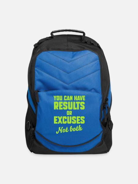 Gym motivational gifts Results or excuses Coolest - Computer Backpack - royal blue