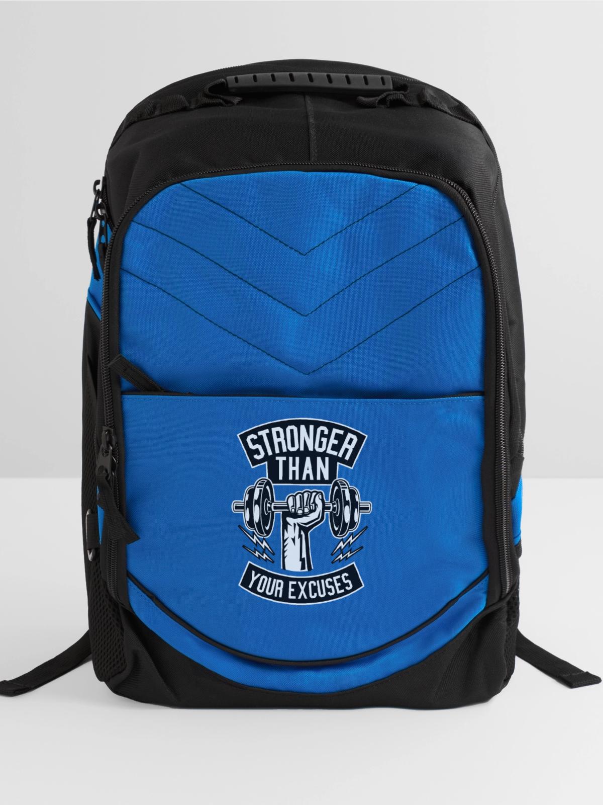 Stronger than your excuses - Computer Backpack - royal blue - Front