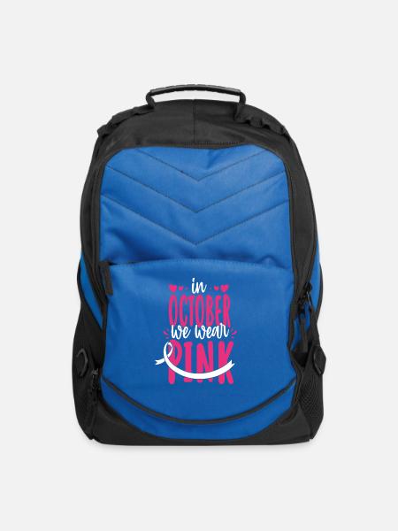Breast Cancer Awareness Shirt - Computer Backpack - royal blue