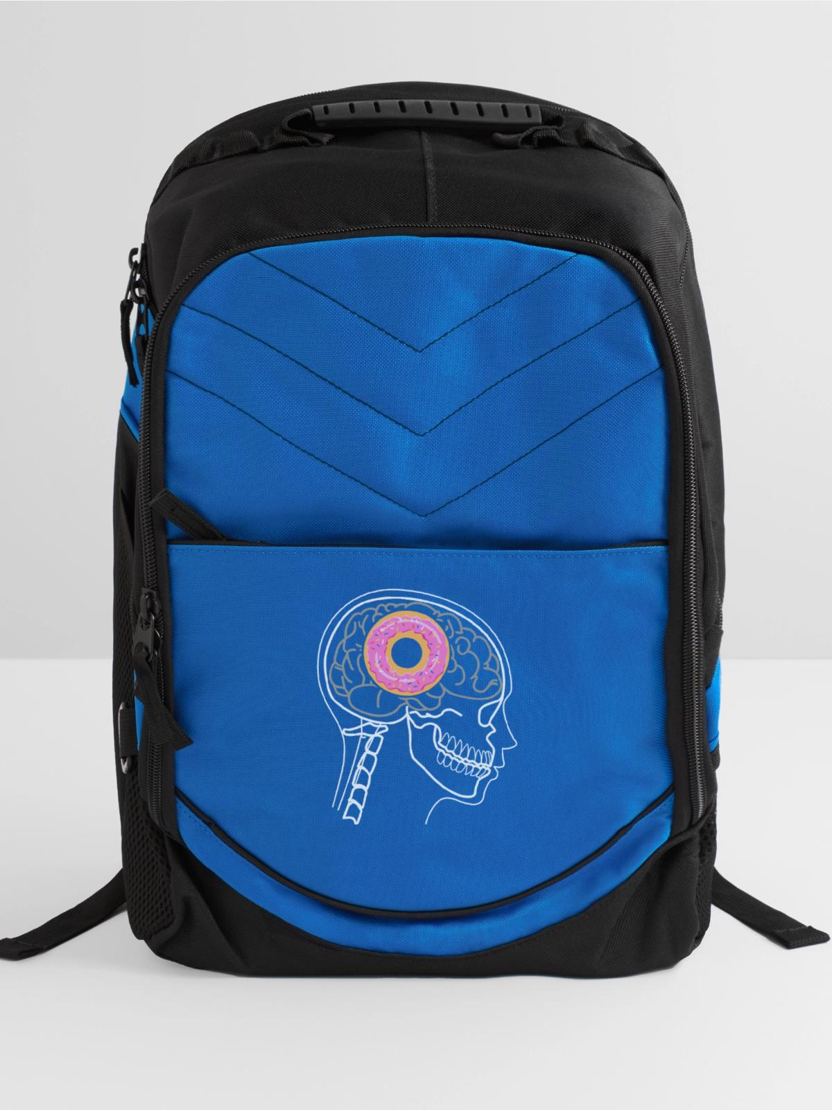 DONUT ON BRAIN X-RAY DESIGN - Computer Backpack - royal blue - Front