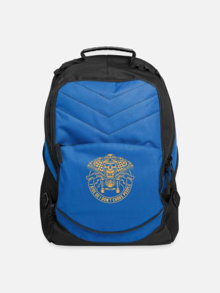 I Ride So I Don't Choke People - Computer Backpack - royal blue