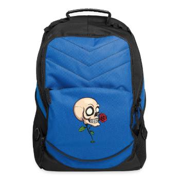 Skull and Rose Noir - Computer Backpack - royal blue - Front