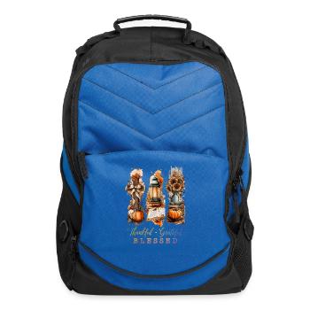 Autumn Gratitude Lanterns - Computer Backpack - royal blue - Front