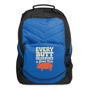 Funny BBQ Art for Men Women Grilling Meat Smoking  - Computer Backpack - royal blue - Front