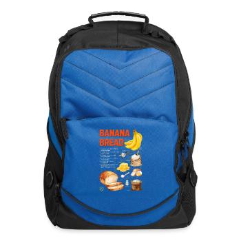 Banana Bread Recipe Art Collage - Computer Backpack - royal blue - Front