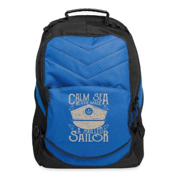 Calm Sea Never Made A - Cool Cozy T-shirt - Computer Backpack - royal blue - Front