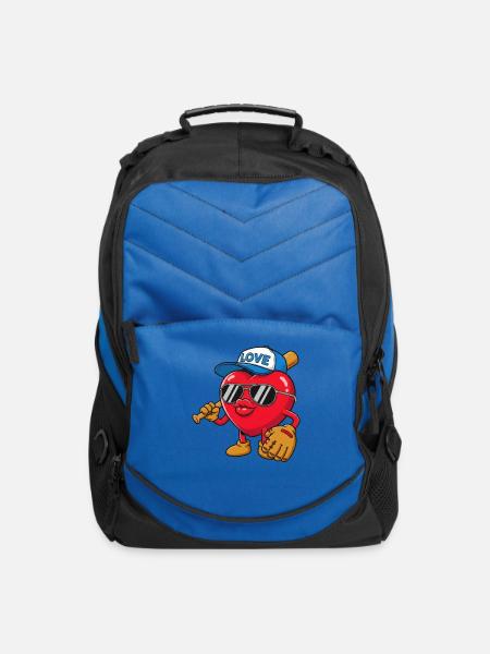 Love Heart Baseball Hero for Valentine - Computer Backpack - royal blue