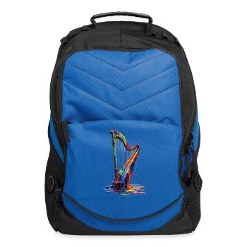 Harp Dripping Paint  - Computer Backpack - royal blue - Front