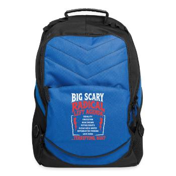 Funny Big Scary Radical Left Agenda Sarcastic   - Computer Backpack - royal blue - Front