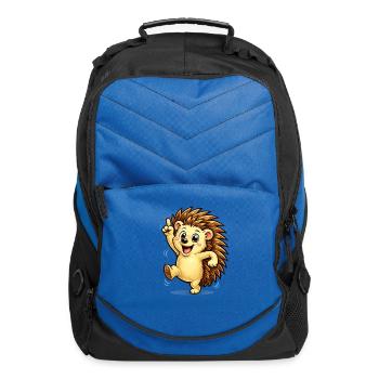 Joyful Hedgehog Dance Icon - Computer Backpack - royal blue - Front