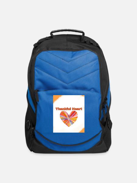 Thankful Heart Rainbow Burst - Computer Backpack - royal blue