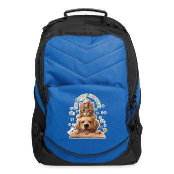 ​Cute Animals Pyramid Design - Funny Animals - Computer Backpack - royal blue - Front