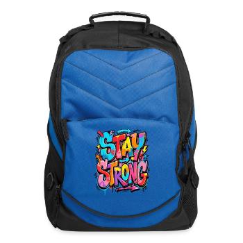 Stay Strong Graffiti Burst - Computer Backpack - royal blue - Front