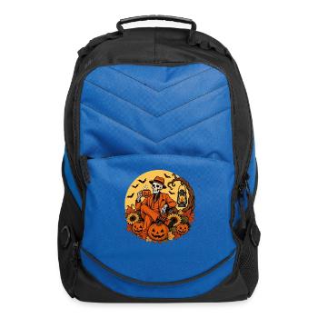 Halloween Skeleton Pumpkin Harvest Autumn Fall - Computer Backpack - royal blue - Front