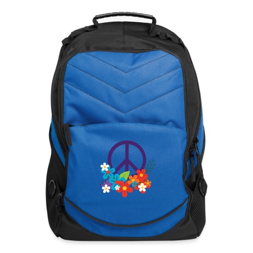 Hippie Peace Design With Flowers - Computer Backpack