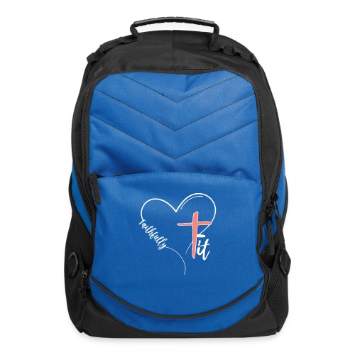 White Faithfully Fit Logo - Computer Backpack