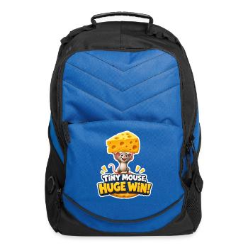 Tiny Mouse Huge Win Funny Cheese Victory Design - Computer Backpack - royal blue - Front