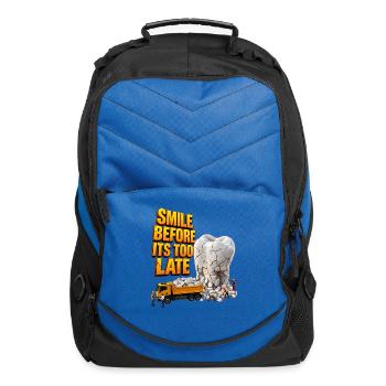 Smile Before It's Too Late Cracked Tooth - Computer Backpack - royal blue - Front