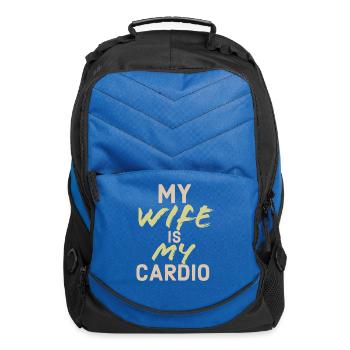 My Wife Is My Cardio - Computer Backpack - royal blue - Front