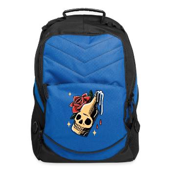 Alcohol Bottle Poison Ink Tattoo Graphic - Computer Backpack - royal blue - Front