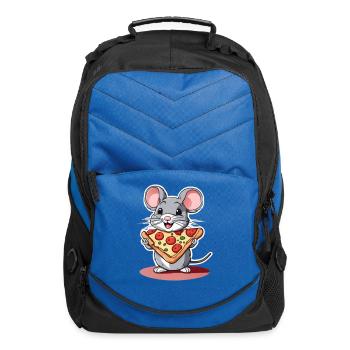 Cute mouse with pizza - Computer Backpack - royal blue - Front