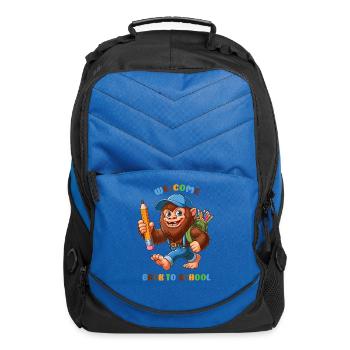 welcome back to school funny bigfoot - Computer Backpack - royal blue - Front
