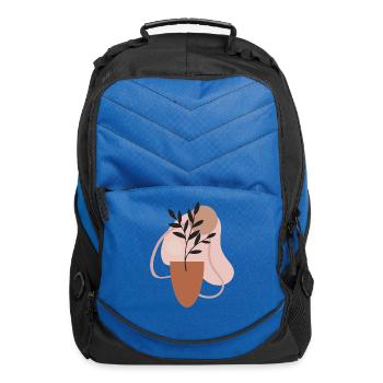 Mid-Century Modern Leaves & Earth Tones Art - Computer Backpack - royal blue - Front