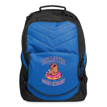 Chaotic Good Energy Capybara Donut Boba Summer - Computer Backpack - royal blue - Front