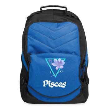 Pisces Zodiac Flower Water Lily Water Element - Computer Backpack - royal blue - Front